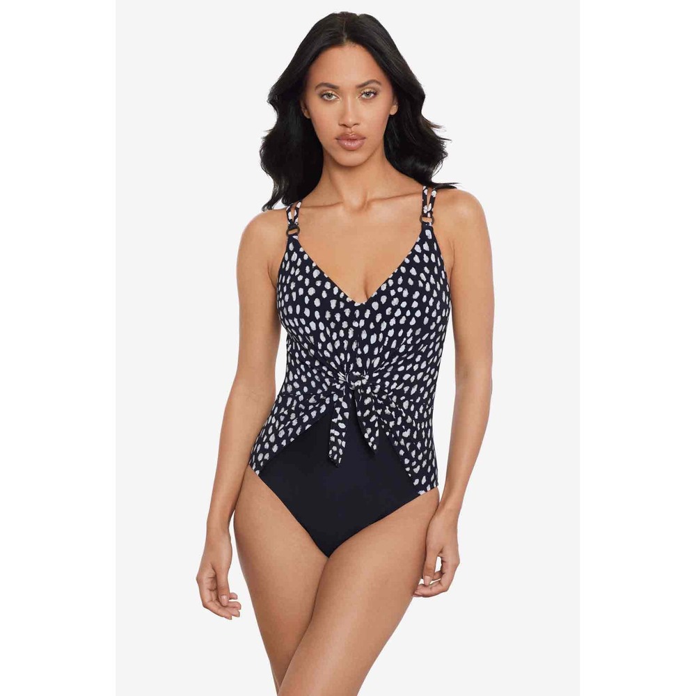 Magicsuit Saki One Piece Swimsuit Pebbles Black White‎ V-Neck Tummy Control 12